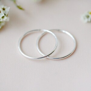 Sterling Silver Endless Hoops •  Hoop Earrings • Stacking Hoops • Silver Hoop Earrings • Dainty Hoops • Minimalist Earrings • Gift for Her