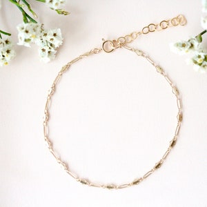 Gold Oval Bar Bracelet • Gold Filled Chain Bracelet • Trendy Bracelet • Gold Chain Bracelet - Dainty Bracelet • Bridesmaid&#39;s Gift