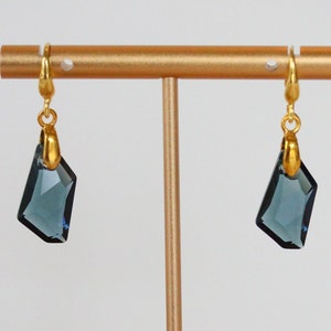 Gold Plated Sterling Silver Swarovski Crystal Pendant Earring