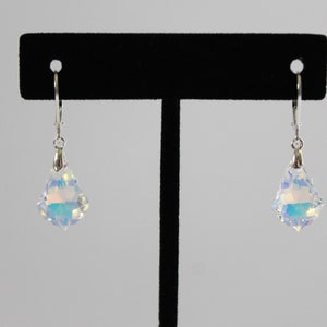 Sterling Silver Swarovski Crystal AB Pendant Earrings