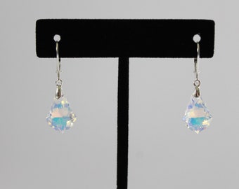 Sterling Silver Swarovski Crystal AB Pendant Earrings