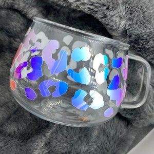 Chic Leopard Print monochromatic glass coffee cup