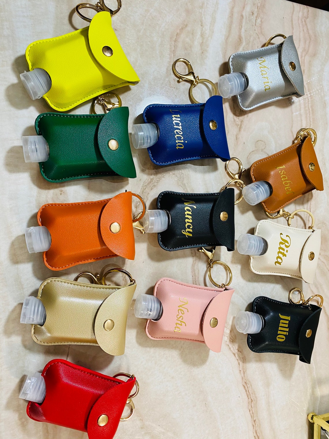 Personalized Faux Leather Hand Sanitizer Holder Etsy