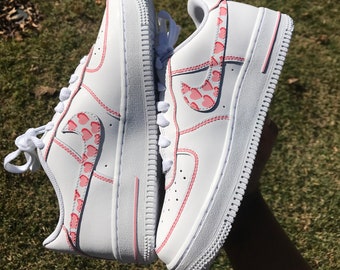 pink air force ones with heart