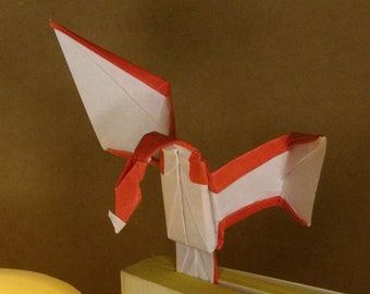 Handmade Origami Dragon Bookmark, Fantasy Gift for Readers, Mythical Creature Office Decor, Fun Gift for Book Lovers, Cool Gift for Gamers