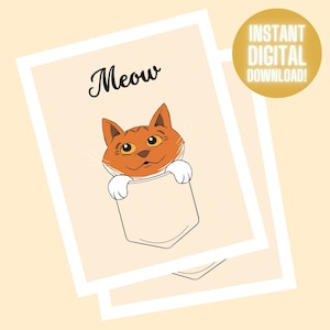 Cute Kitten Wall Art, Cat Gift for Cat Lovers, Cat Home Decor, Printable Cat Poster, Funny Cat Gifts, Wall Art for Bedroom, Cat Office Decor