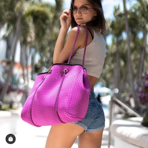 Beach/Tote bag Neoprene Pink handbag