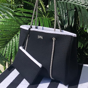 Beach/Tote bag Neoprene Black handbag