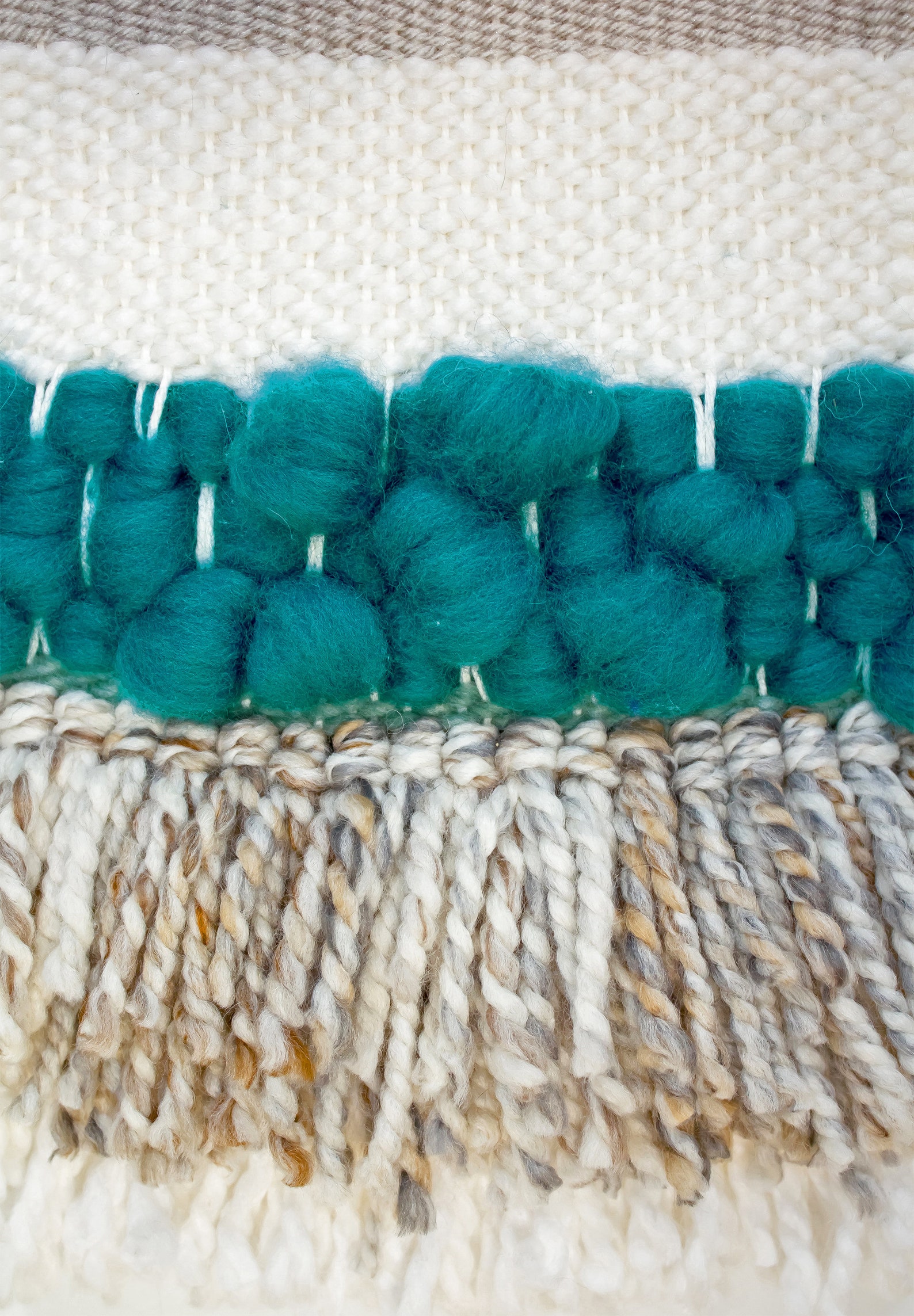 View of Woven Wall Hanging Woven Texture Wall Decor Teal Wall Art - Etsy