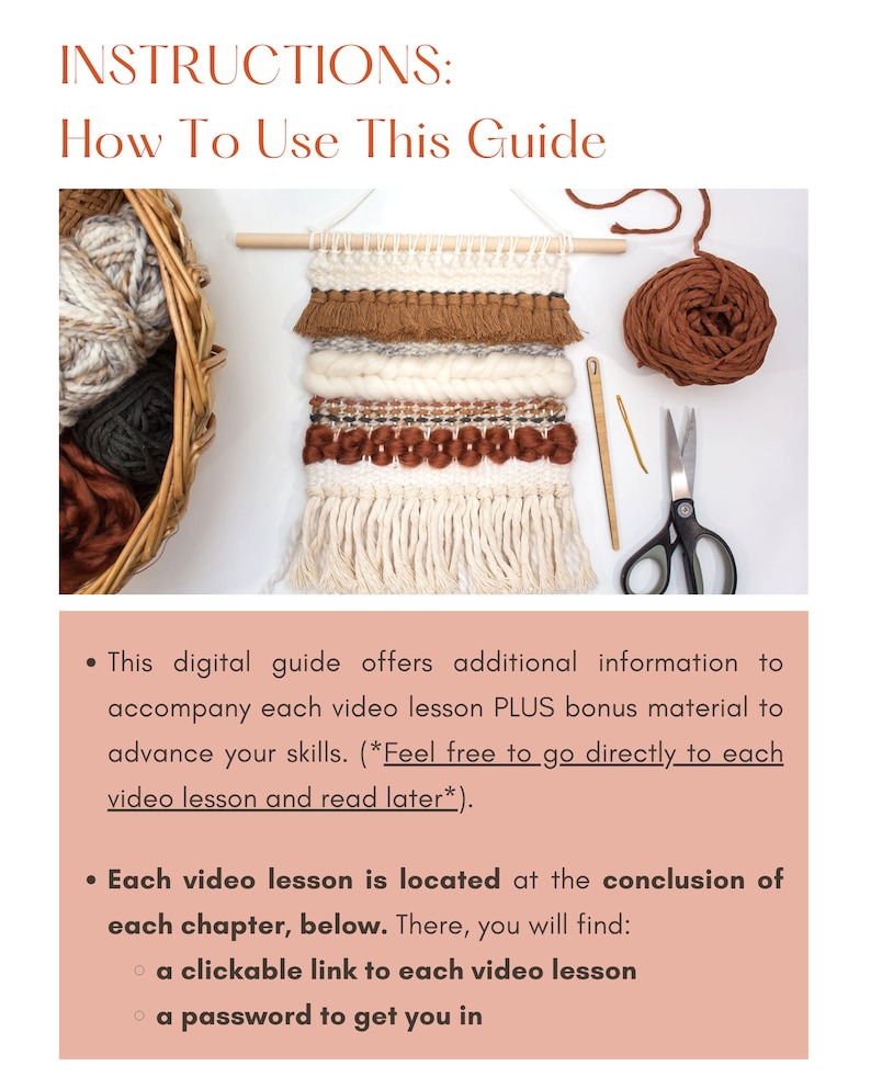Weaving Basics Video Course Learn How To Weave Beginner Weaving eBook Online Weaving Videos image 3
