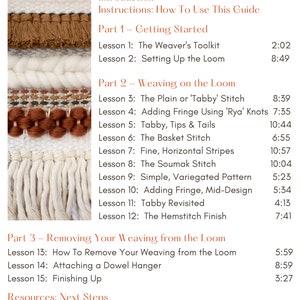 Weaving Basics Video Course Learn How To Weave Beginner Weaving eBook Online Weaving Videos image 2