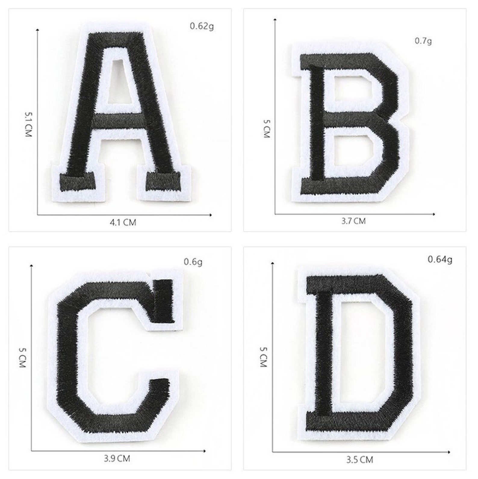 Iron on Letters Black and White Custom Design Patches Etsy UK