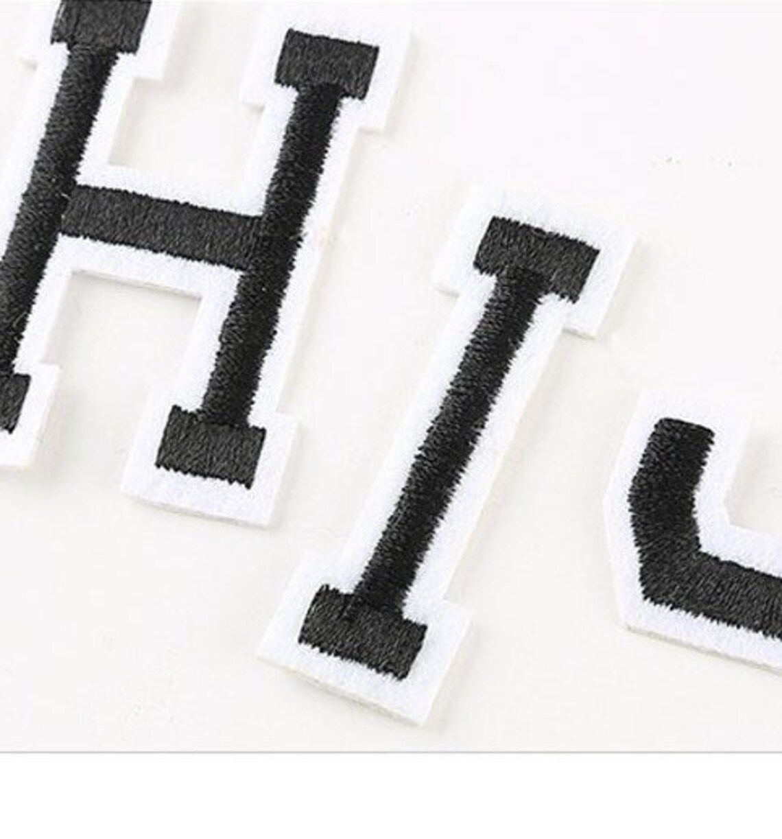 Iron on Letters Black and White Custom Design Patches Etsy UK