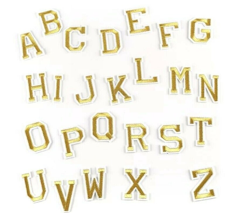 Iron on Letters Gold Custom Design Patches Etsy UK