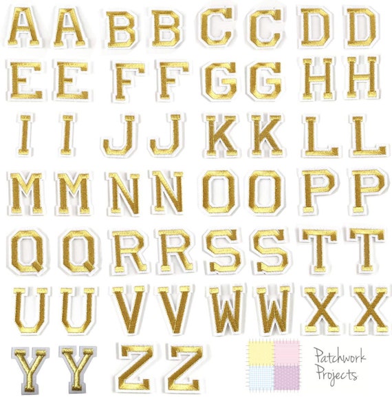 Iron on Letters Gold Custom Design Patches -  UK