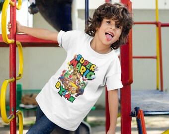 Personalized Super Mario Birthday T-Shirt, Gamer Party