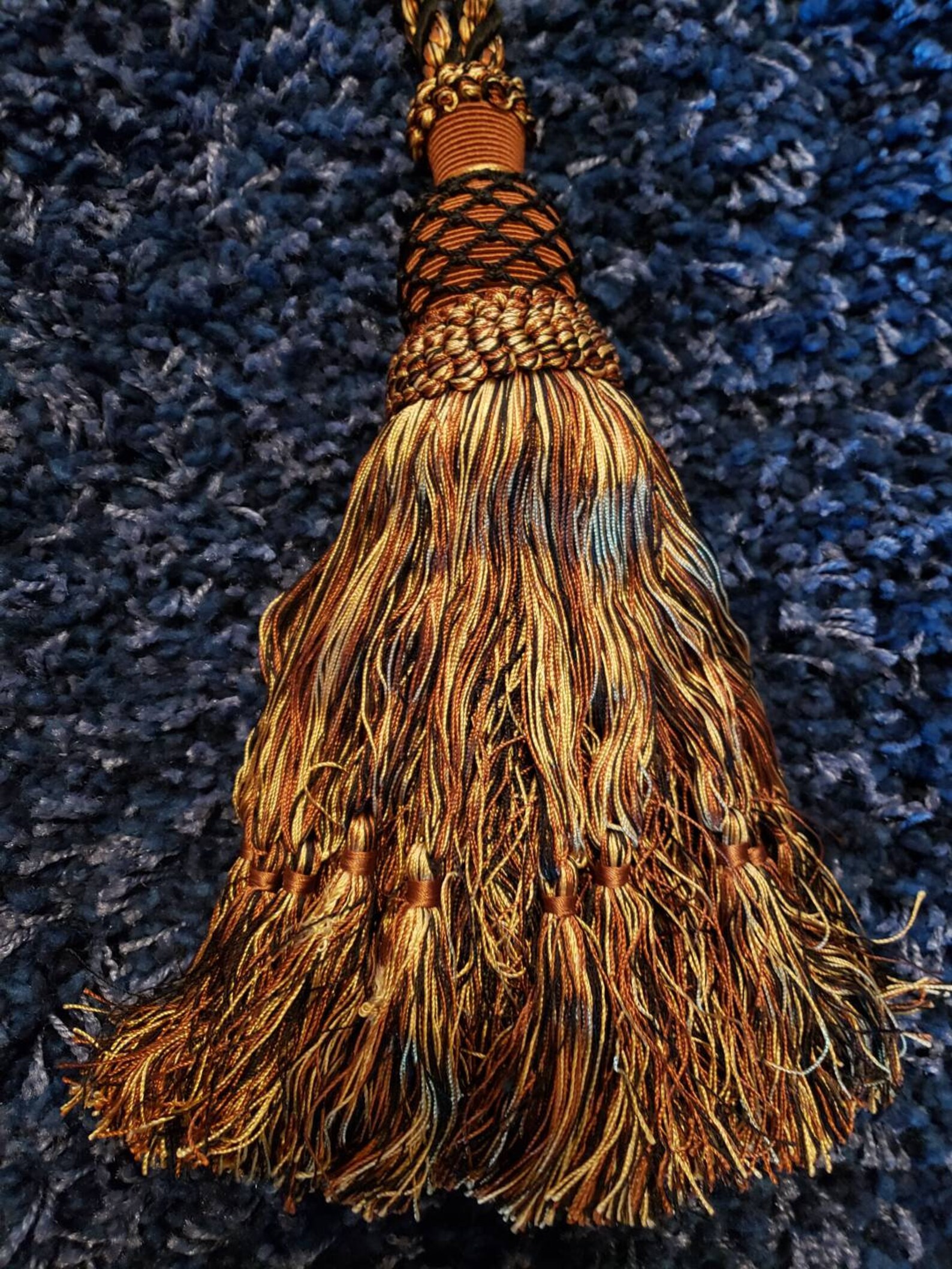 Huge 11 Long Decorative Tassel Tieback Gold Black Etsy