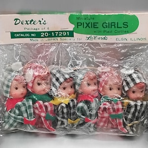 Christmas Easter Knee Hugger Lot Lee Wards Dexters Pixie Elf Japan Ornaments Set NEW