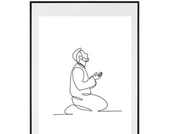 Repentance Line Art | Islamic Wall Art | Digital Print