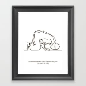 Sujood Line Art | Islamic Wall Art | Digital Print