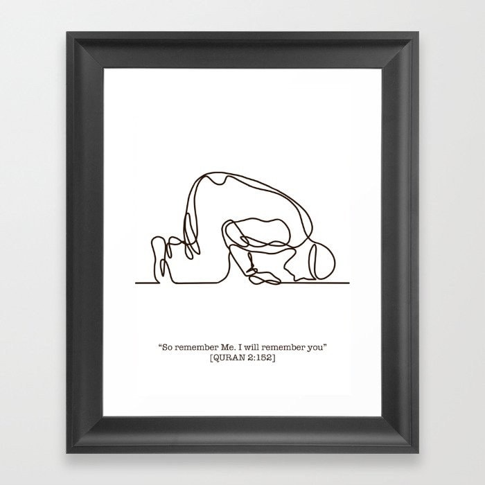 Sujood Line Art | Islamic Wall Art | Digital Print
