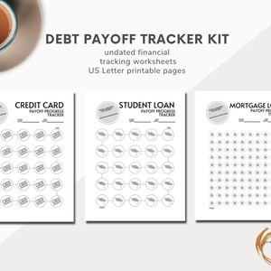 Debt Tracking Printable Color-in Worksheets Financial | Etsy