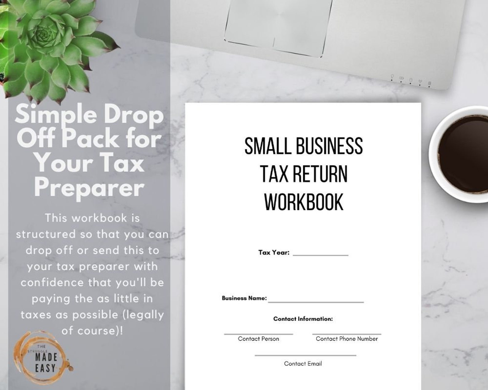Small Business Tax Return Workbook Minimalistic Instant | Etsy