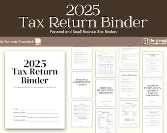 Small Business Tax Prep Kit 2025 Printable Tax Binder & Spreadsheet | Income, Expenses and Deduction Tracker (US)