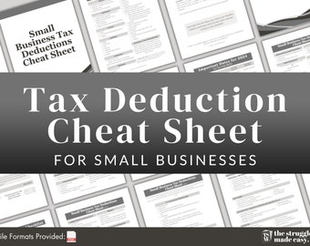 Small Business Tax Deductions Cheat Sheet Tax Write Offs List Side Hustle Tax Deductions General Tax Tips Deductible Self Employed Expenses