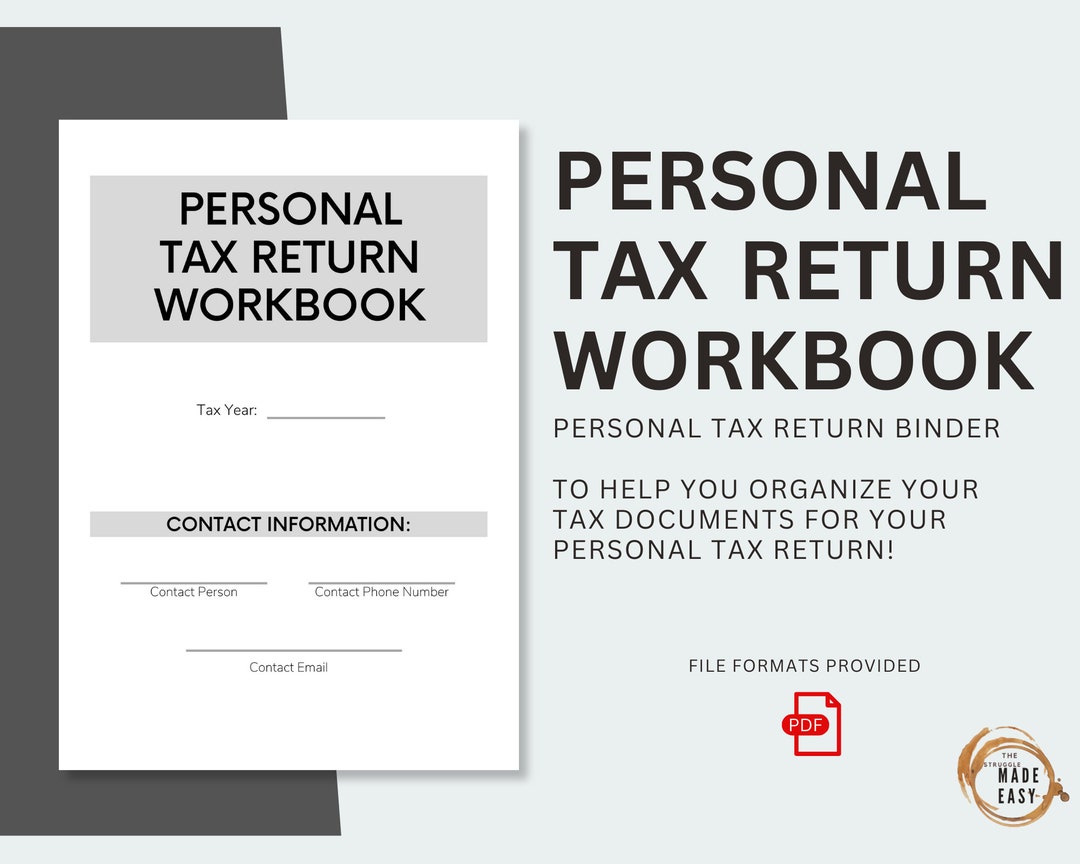 Personal Tax Return Workbook, Tax Preparation Checklist, Personal Taxes