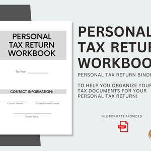 Personal Tax Return Workbook, Tax Preparation Checklist, Personal Taxes, Income Tax, Organize Tax Documents, Tax Due Dates, Tax Deduction