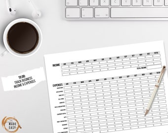 Business Income & Expenses Tracker: Tax Deduction Worksheet (PDF)