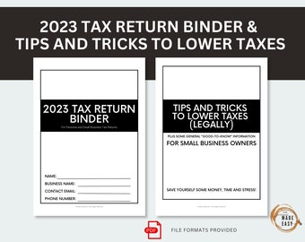 Carpeta de declaración de impuestos de 2023: Lista de verificación de deducciones fiscales para pequeñas empresas (descarga digital)