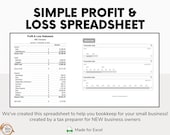 Small Business Profit and Loss Excel Template: Income & Expense Tracker (Digital Download)