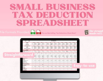 Small Business Tax Write-Offs Spreadsheet Income and Expenses Tracking for Small Business Owners Tax Deductions Cheat Sheet for Businesses