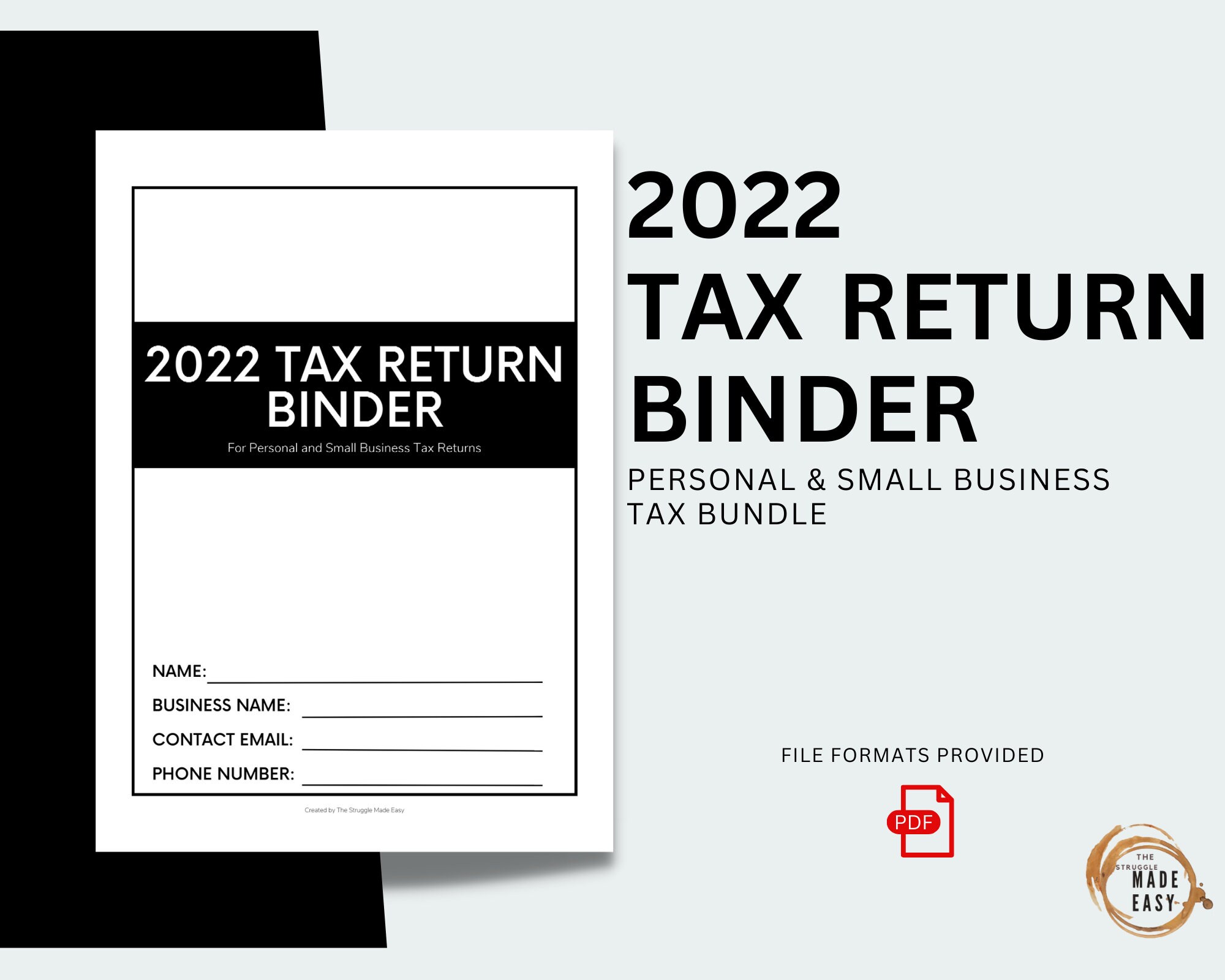 2022 Personal Small Business Tax Return Binder Small Business PDF