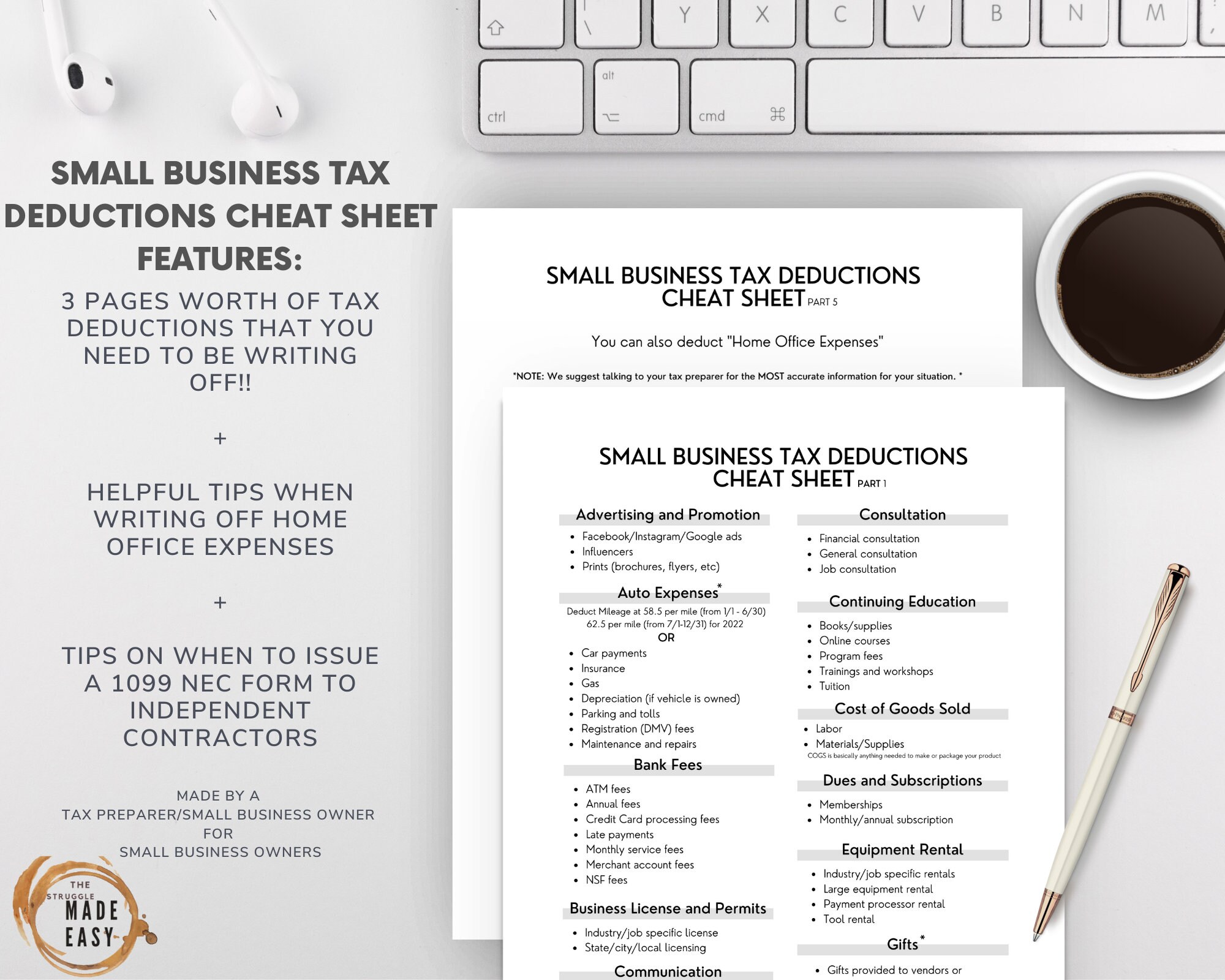 Small Business Realtor Tax Deductions Cheat Sheet Lists Etsy