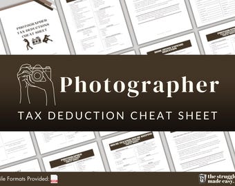 Photographer Tax Deductions List | Photography Write-Offs PDF | Self-Employed Tax Guide (U.S.)