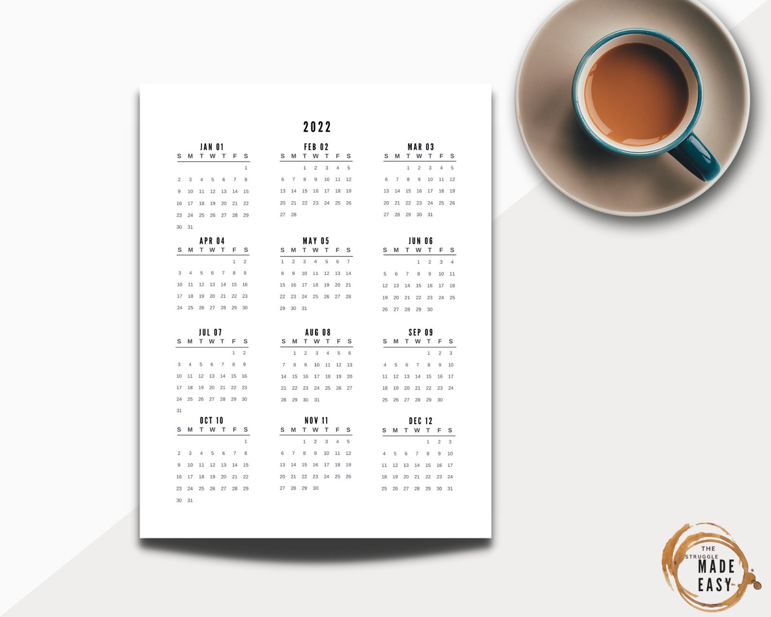 Minimalist 2023 Calendar 2021 2022 2023 Minimalist Calendar Bundle Printable Etsy