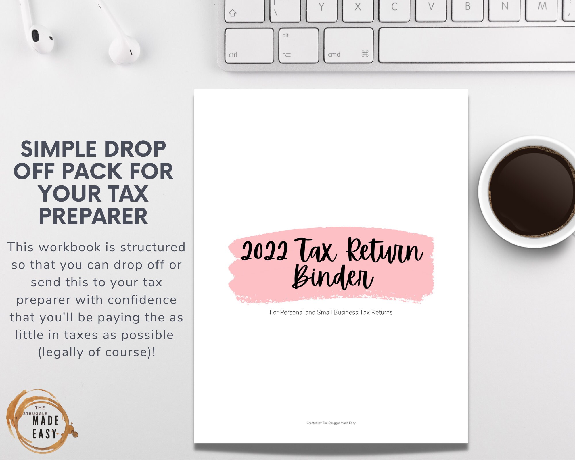 2022 Tax Return Organizer Binder Individual AND Small Business Tax PDF