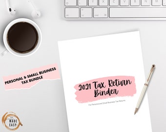 2021 Tax Return Binder in Pink | Individual AND Business Tax | PDF Download | Tax Organizer | Get Your Taxes In Order | Deduct & Save Money