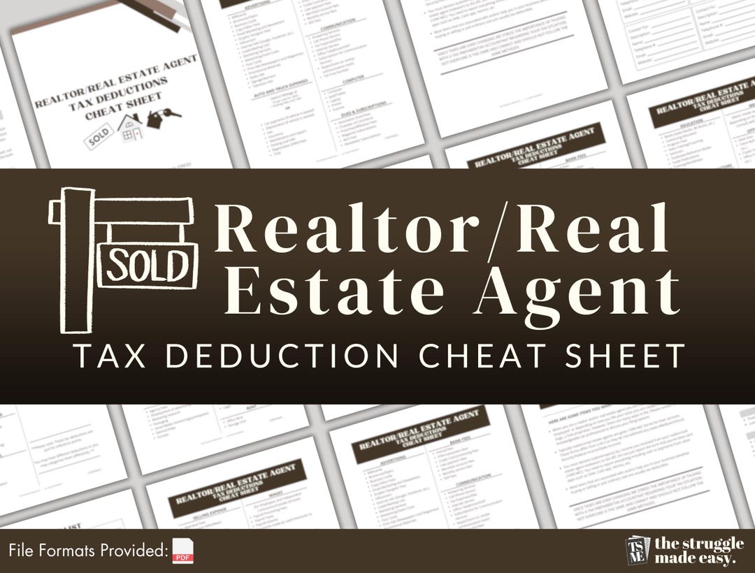 Realtor Tax Deductions + Due Dates Bundle | Real Estate Agent Write ...