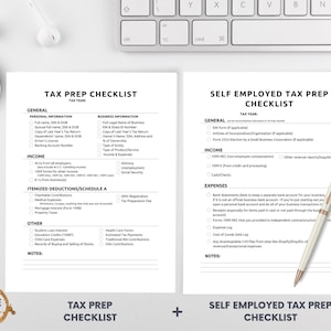2023 Simple Self-Employed Tax Prep Checklist + Expense Tracking Printables | Small Business Taxes PDF Download | Small Business Transactions