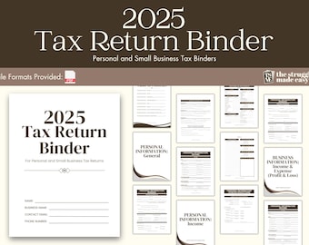 2025 Small Business Tax Binder and Spreadsheet Printable Tax Organizer for Self-Employed & Freelancers (U.S. Taxes) Expense Tracker