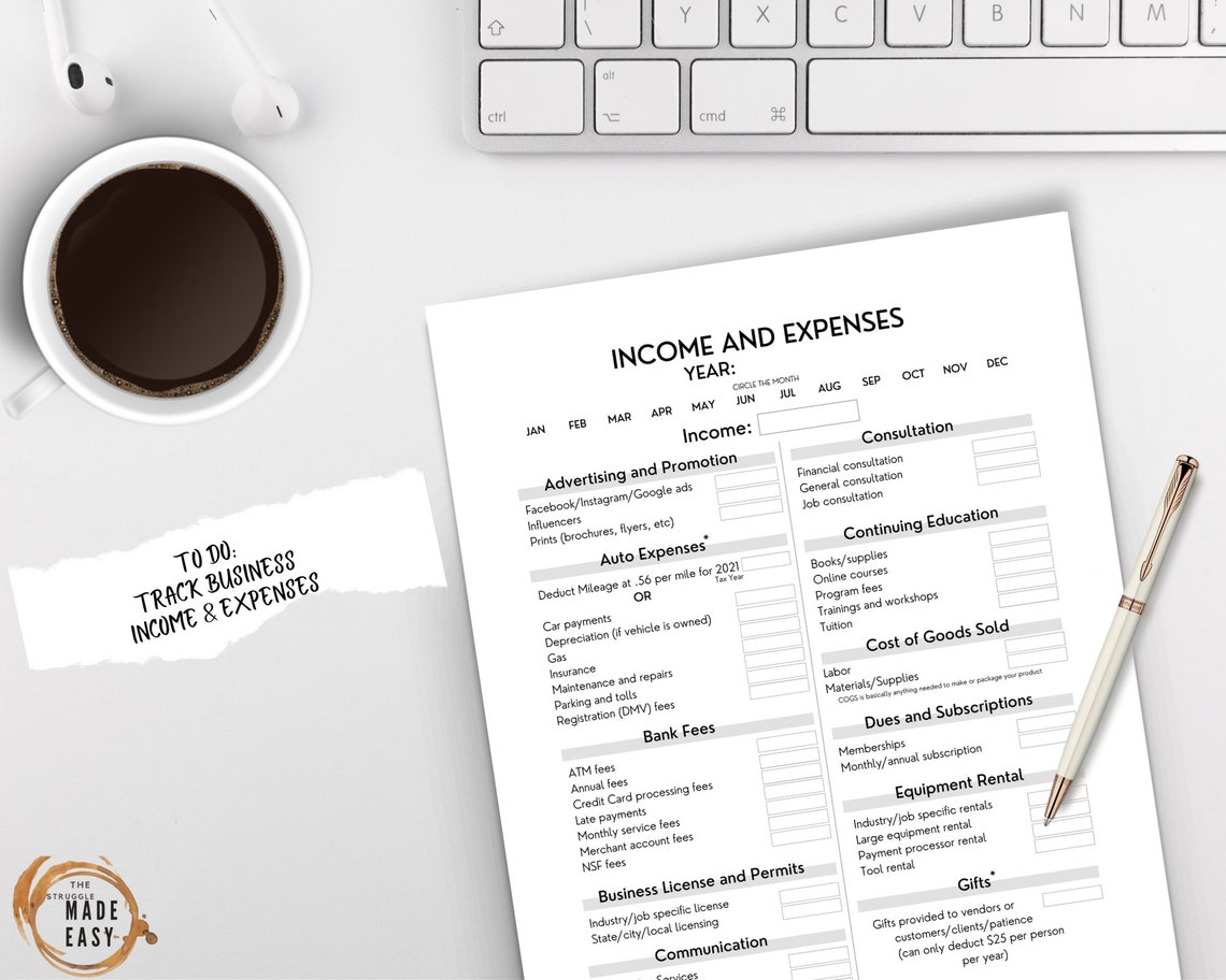Small Business Tax Deductions Cheat Sheet Income and Expense | Etsy