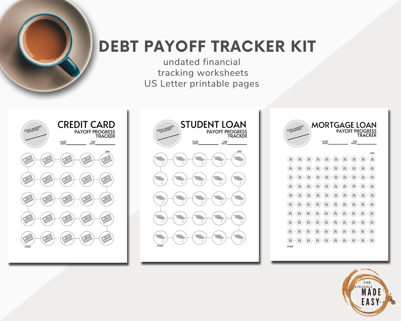 Debt Tracking Printable Colorin Worksheets Financial Planners Debt