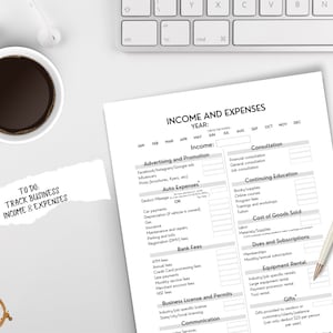 Small Business Tax Deductions Cheat Sheet + Income and Expense Tracker | Tax Deductible |  Tax Write Offs List | Small Business Tax Tips |