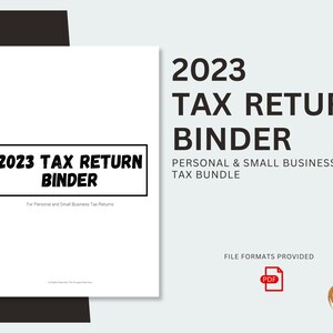2023 Tax Return Binder - Personal + Small Business Tax, Instant PDF Download, Income Tax Organizer, Tax Deductions, Tax Prep Checklist