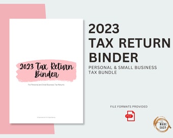 Carpeta de declaración de impuestos 2023 rosa, impuestos individuales y comerciales, organizador de impuestos, lista de verificación de preparación de impuestos, impuesto sobre la renta, hoja de referencia de impuestos, presentación de impuestos
