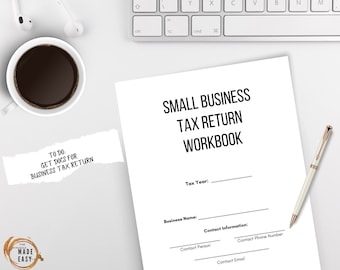 Small Business Tax Return Workbook| Minimalistic | Instant Download| Home-Based Business